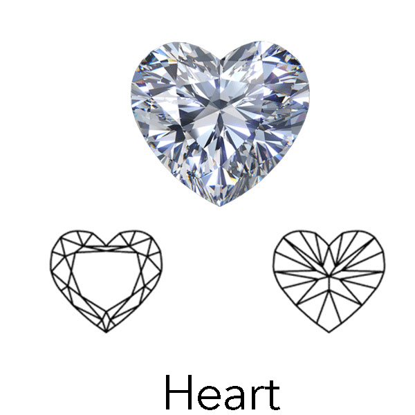 heart cut display of LONITÉ cremation diamonds from cremated ashes and cremains